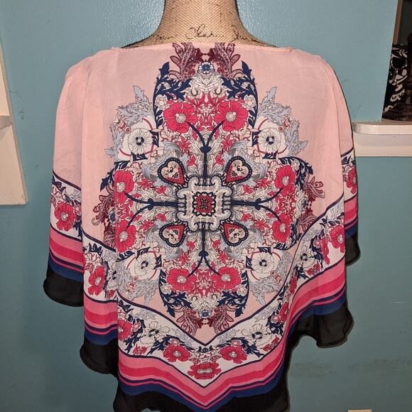 Black and pink sheer top Y2K romantic feminine Bohemian boho‎ - Picture 2 of 6